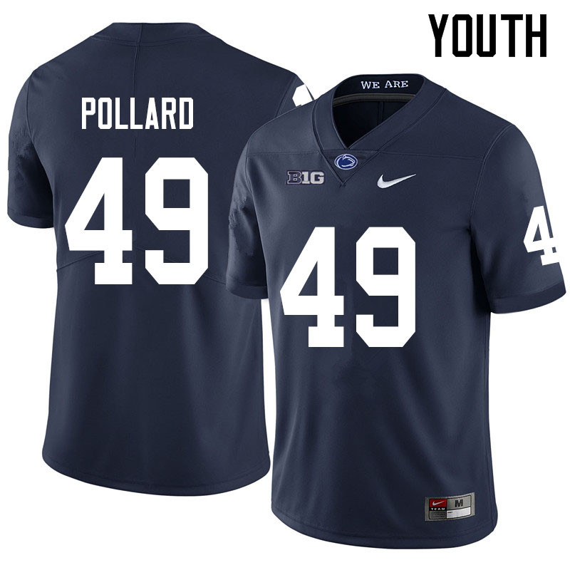 NCAA Nike Youth Penn State Nittany Lions Cade Pollard #49 College Football Authentic Navy Stitched Jersey KXU6798QX